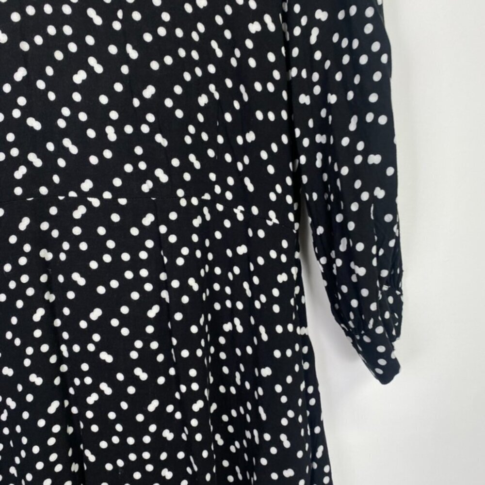 Zara Black and White Polka Dot High Neck Dress - Picture 4 of 11